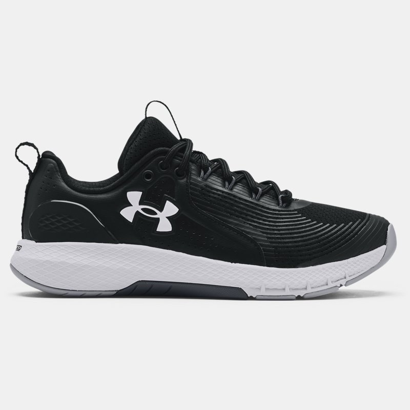Men's  Under Armour  Charged Commit 3 Training Shoes Black / White / White 8.5